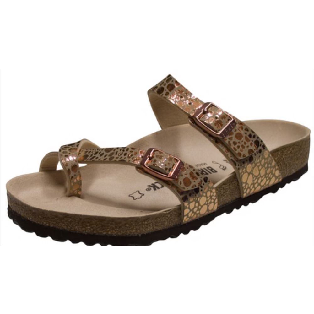 BIRKENSTOCK WOMEN'S MAYARI SANDALS, METALLIC STONES COPPER, BIRKO-FLOR S…